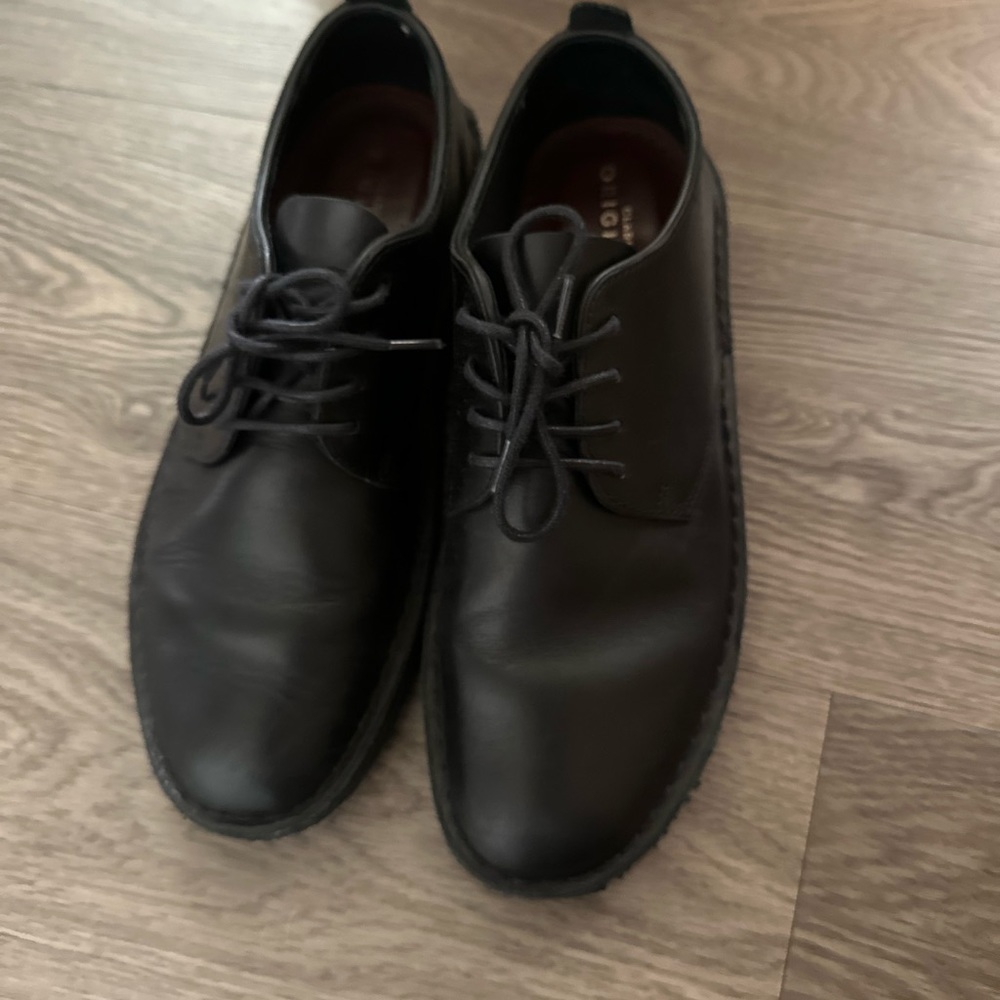 Clarks Black leather shoes.